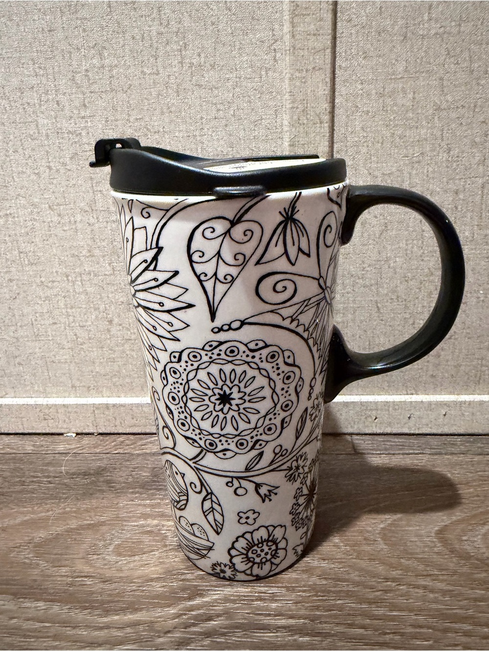 New Cypress Homes Floral Ceramic Travel Mug